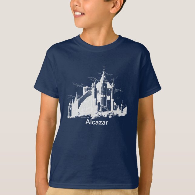 t-shirt - Alcazar (branco no escuro) (Frente)
