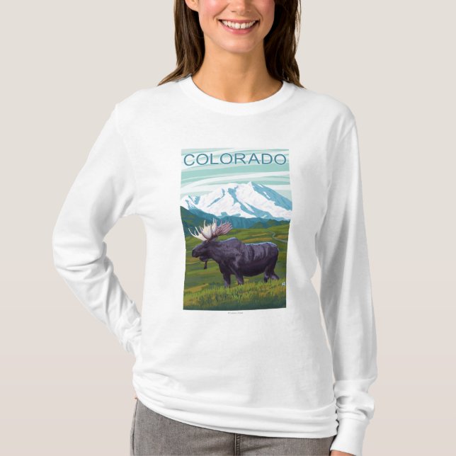 T-shirt Alces com MountainColorado (Frente)