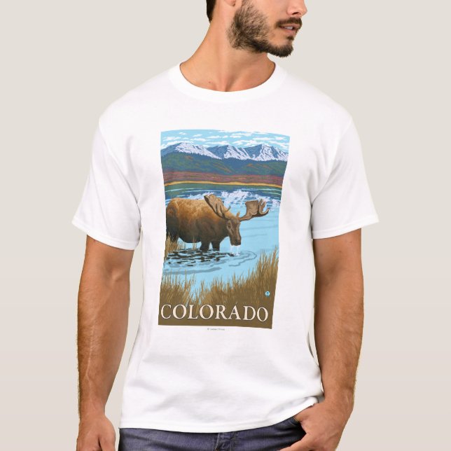 T-shirt Alces DrinkingColorado (Frente)
