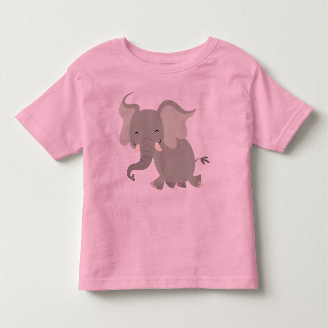 T-shirt alegre bonito das crianças do elefante dos (Frente)
