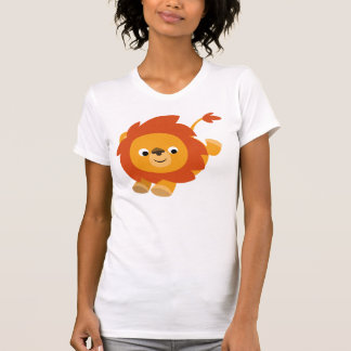 T-shirt alegre bonito das mulheres do leão dos