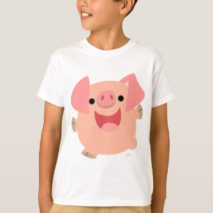 T-shirt alegre das crianças do porco dos desenhos