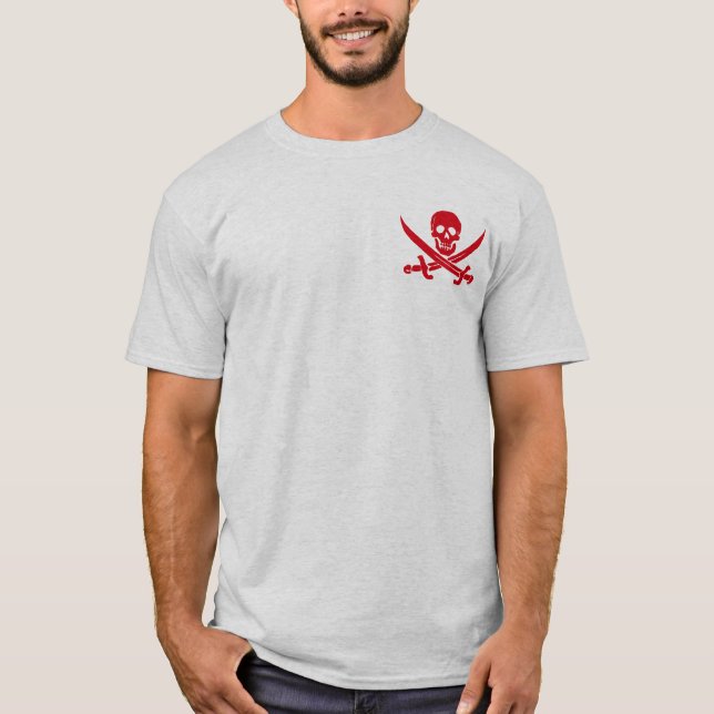 T-shirt alegre de Roger do pirata da espada (Frente)
