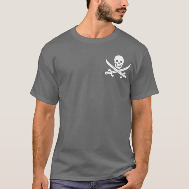 T-shirt alegre de Roger do pirata da espada (Frente)