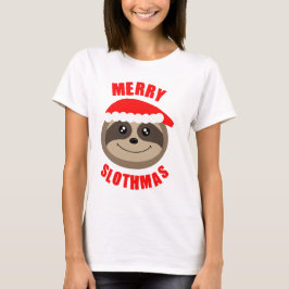 T-shirt alegre do Natal da preguiça de Slothmas