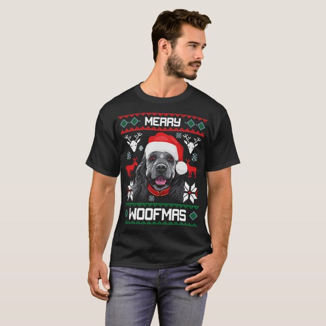 T-shirt alegre do Natal de cocker spaniel Woofmas (Frente Completa)