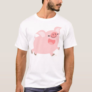 T-shirt alegre do porco dos desenhos animados