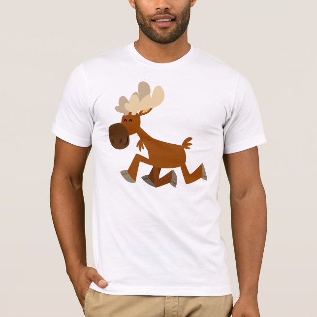 T-shirt alegre dos alces dos desenhos animados (Frente)