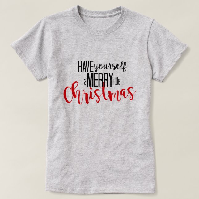 T-shirt alegre pouco Natal (Frente do Design)