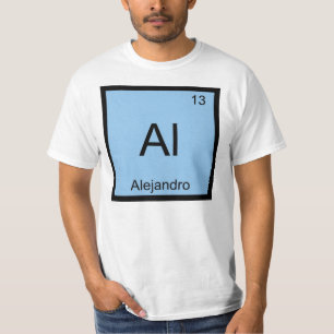 T-shirt Alejandro Nome Química Elemento Tabela Periódica
