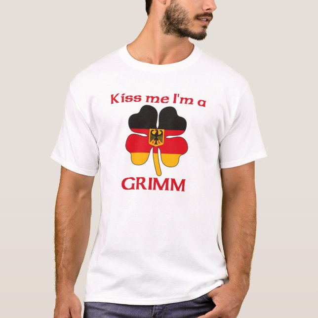 T-shirt Alemães personalizados beijam-me que eu sou Grimm (Frente)