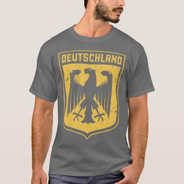 T-shirt Alemanha Eagle - brasão alemão (Frente)