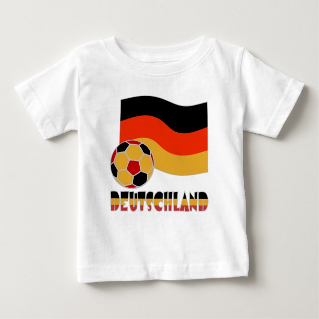 T-shirt Alemanha Sinalizador e Cinza da bola de futebol (Frente)