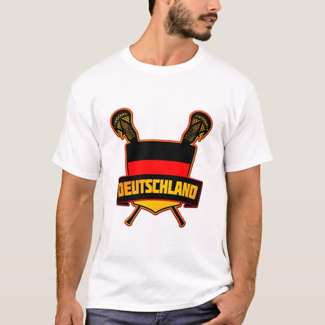 T-shirt Alemão Deutsch Lacrosse (Frente)