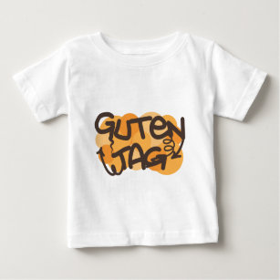 T-shirt Alemão do Tag de Guten olá! no estilo dos grafites