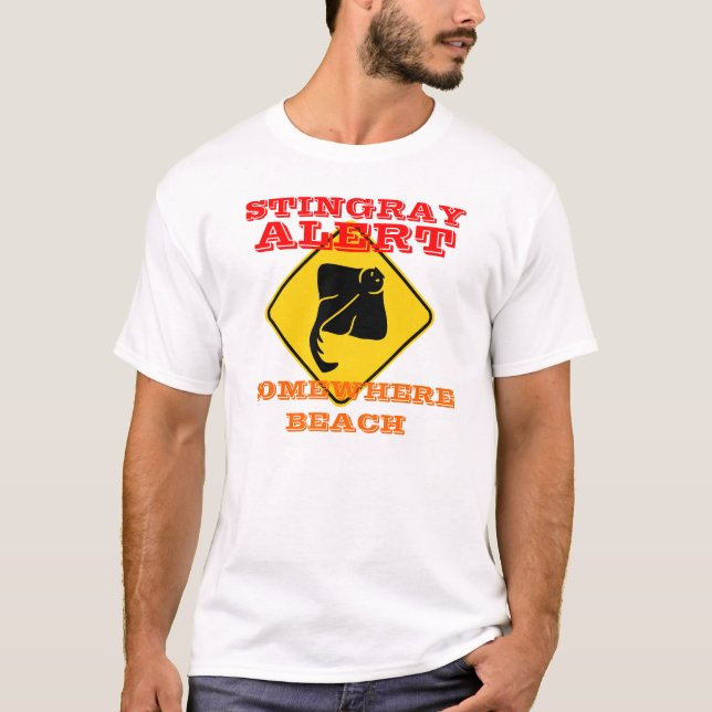 T-shirt alerta da arraia-lixa (Frente)