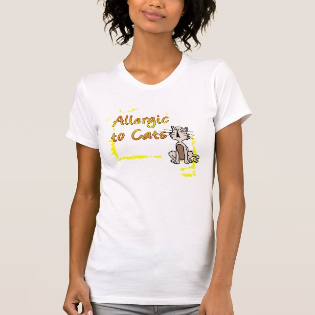 T-shirt alerta das alergias de gato (Frente)