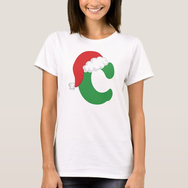 T-shirt Alfabeto da letra C do Natal (Frente)