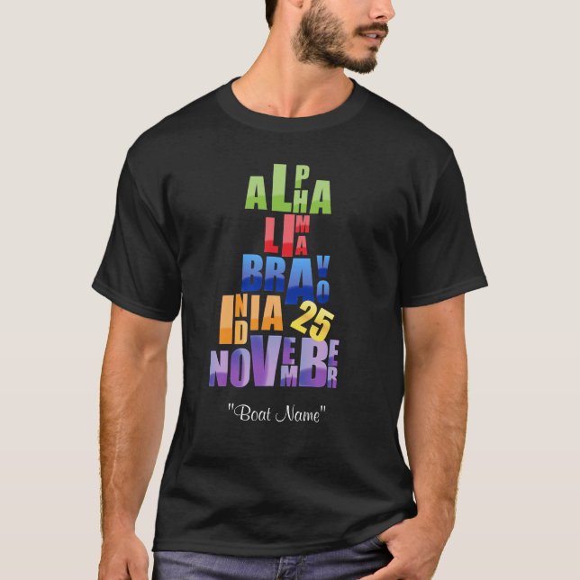 T-shirt Alfabeto fonético de Albin 25 (Frente)