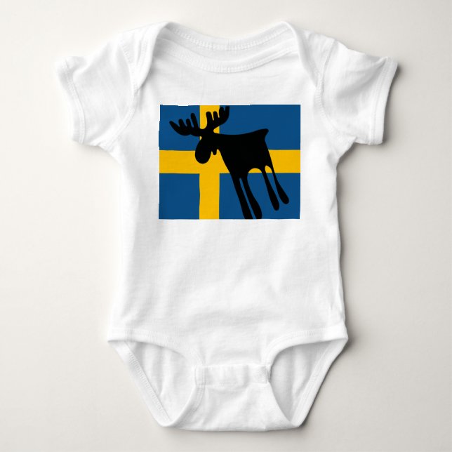 T-shirt Älg / Moose med Svenska flaggan (Frente)