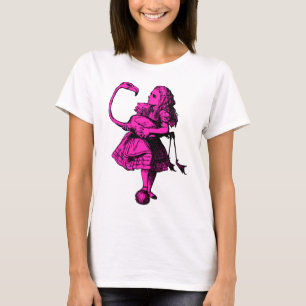 T-shirt Alice e o flamingo cobriram a suficiência