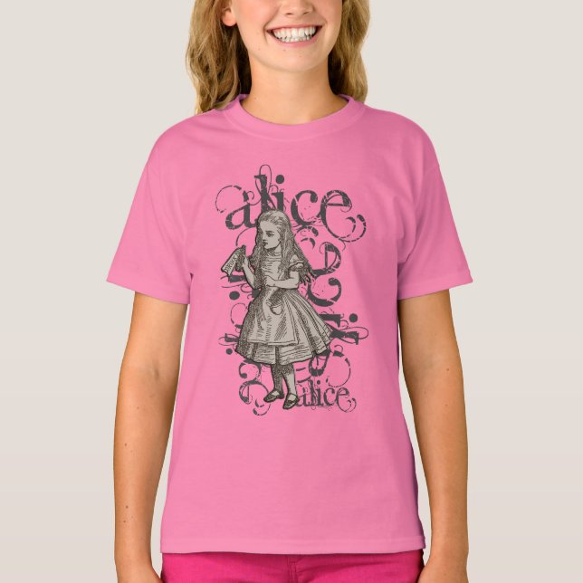 T-shirt Alice In Wonderland Grunge (Frente)