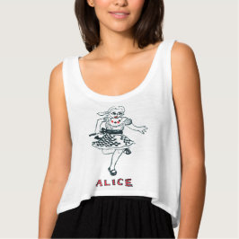 T-shirt ALICE no País das Maravilhas Arte Pintada à Mão Cr
