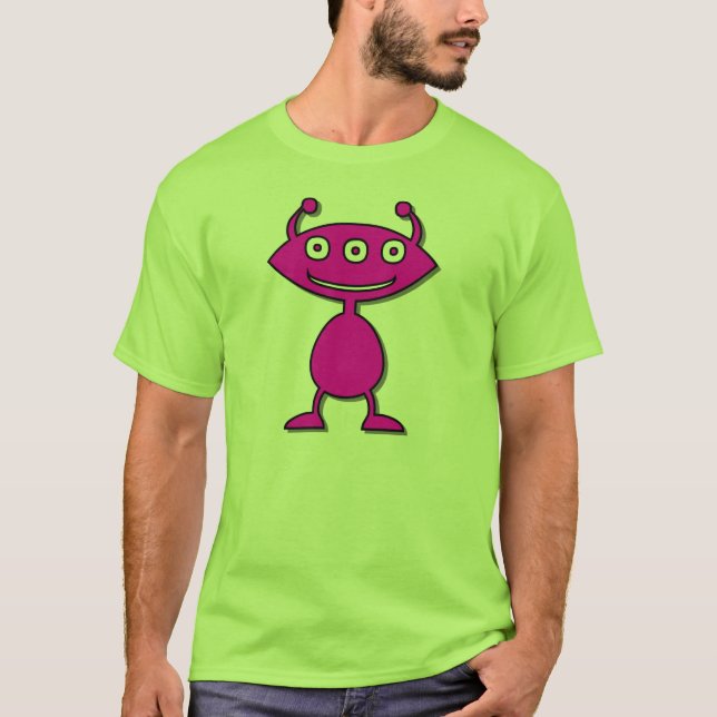 T-shirt Alienígena cor-de-rosa (Frente)