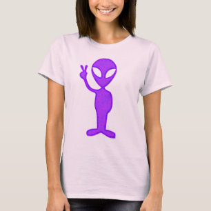 T-shirt Alienígena roxa da paz