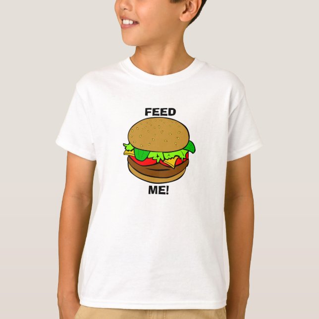 T-shirt Alimente-me!: Hamburguer T (Frente)