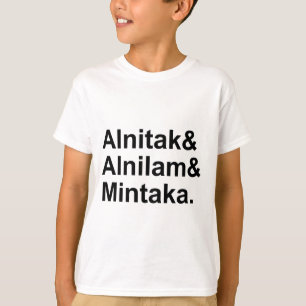 T-shirt Alnitak Alnilam Mintaka 3 Estrelas do Cinturão d