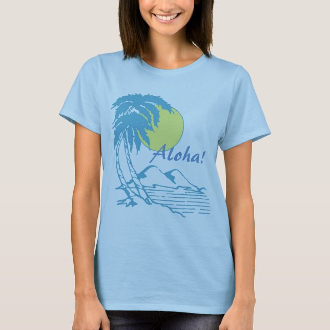 T-shirt Aloha design havaiano tropical (Frente)
