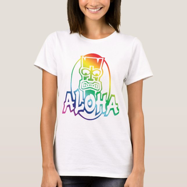T-shirt Aloha Hawaiian Rainbow (Frente)