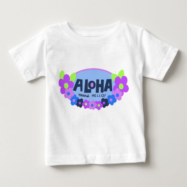 T-shirt Aloha significa Hello Hawaiian Floral (Frente)