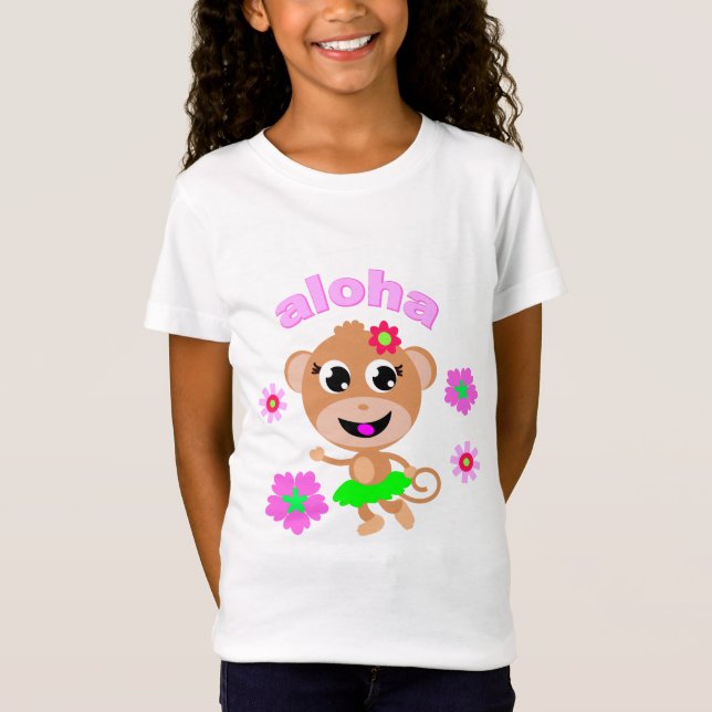 T-shirt aloha T da tela do macaco (Frente)