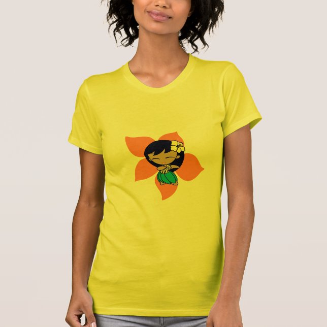 T-shirt "Aloha T das senhoras dos méis" no amarelo (Frente)