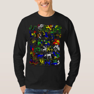 T-shirt Alphabestiary com impressão traseiro