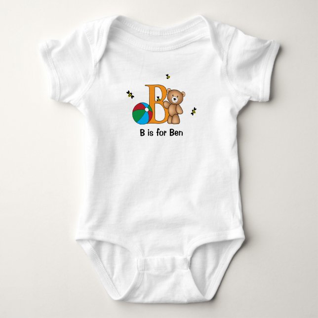 T-shirt Alphabet B tee para rapazes - personalize com o se (Frente)