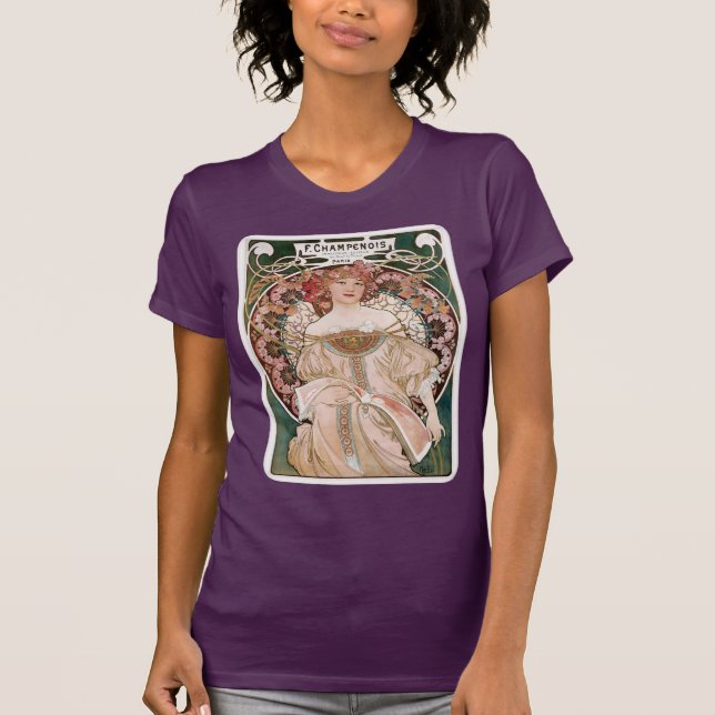 T-shirt Alphonse Mucha's F. Champenois Imprimeur-Editeur (Frente)