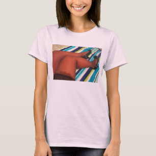 T-shirt Altas da coxa de Nylon em Calçados de Bombas Brilh