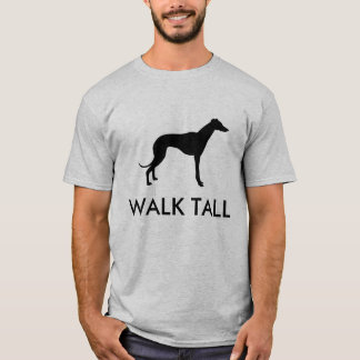 T-shirt alto da silhueta do galgo da caminhada