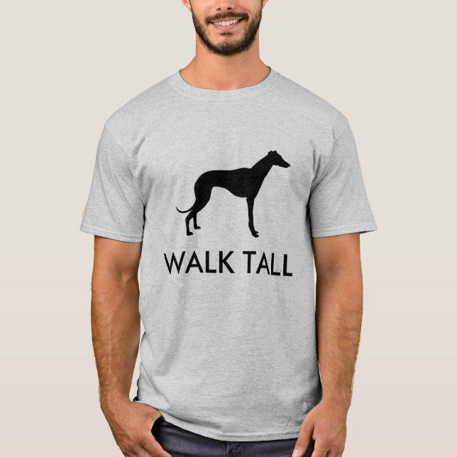 T-shirt alto da silhueta do galgo da caminhada (Frente)