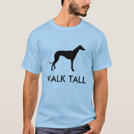T-shirt alto da silhueta do galgo da caminhada