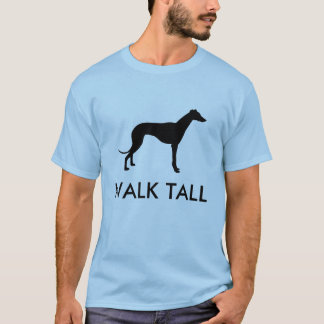 T-shirt alto da silhueta do galgo da caminhada