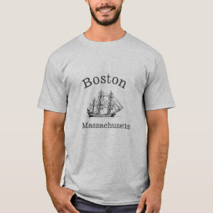 T-shirt alto do barco do navio de Boston