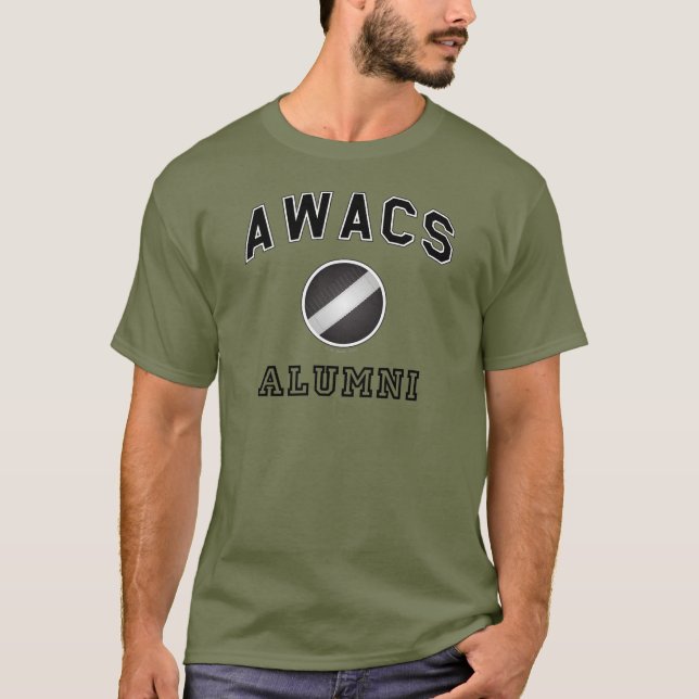 T-shirt Alunos do AWACS, texto escuro na cor (Frente)