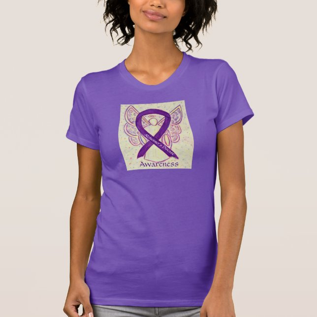 T-shirt Alzheimer's Disease Awarness Ribbon Angel Shirt (Frente)