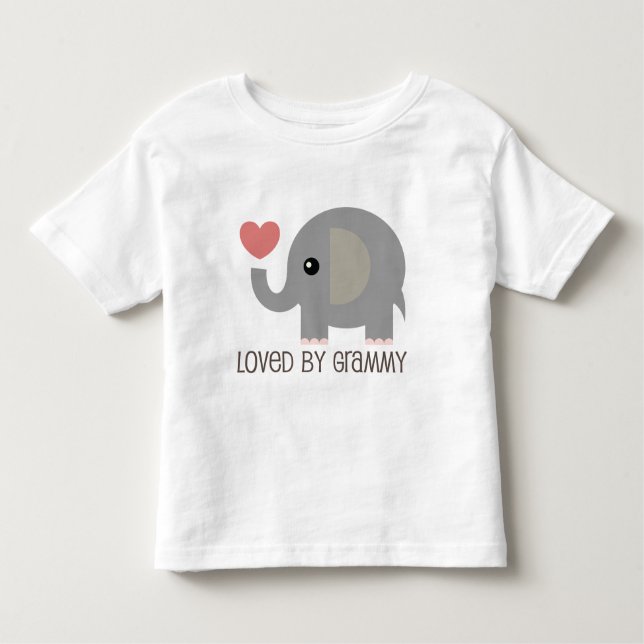 T-shirt Amado pelo elefante do coração de Grammy (Frente)