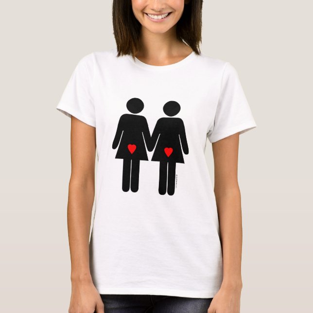 T-shirt Amantes lésbicas (Frente)