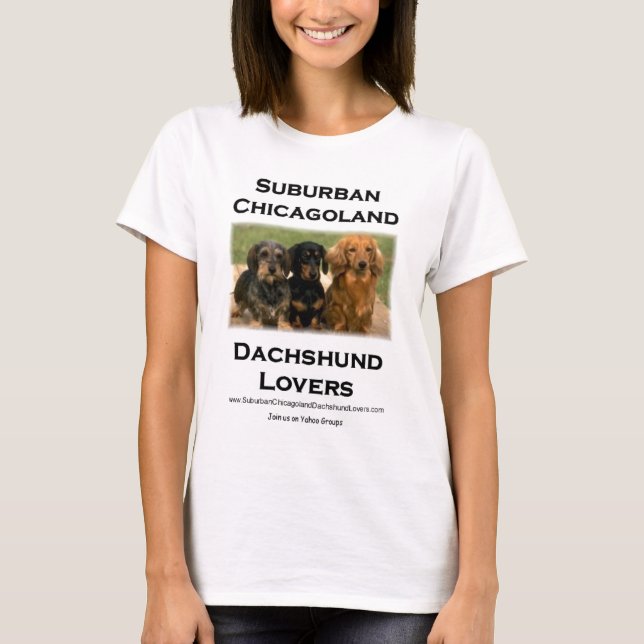 T-shirt Amantes suburbanos do Dachshund de Chicagoland (Frente)